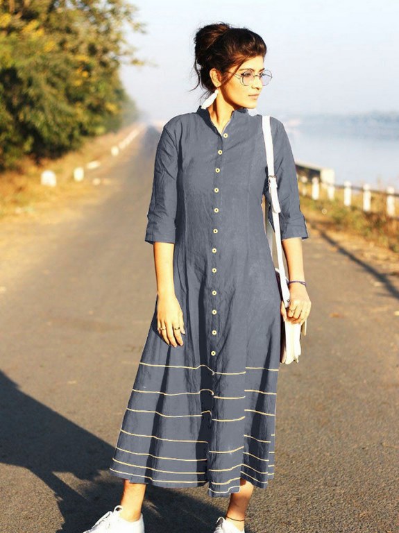 Stylist slub cotton casual kurti for summer