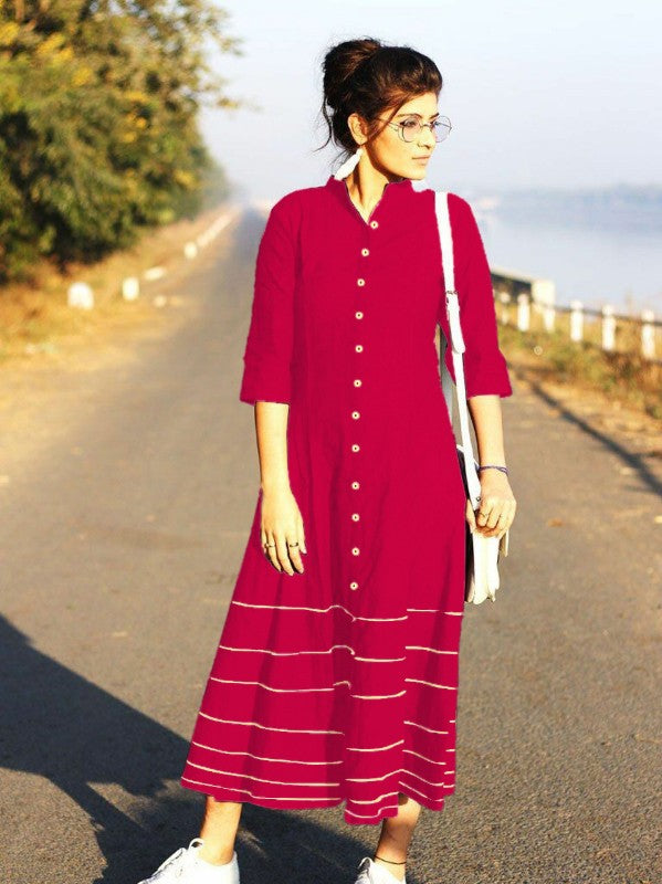 Stylist slub cotton casual kurti for summer