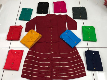 Stylist slub cotton casual kurti for summer