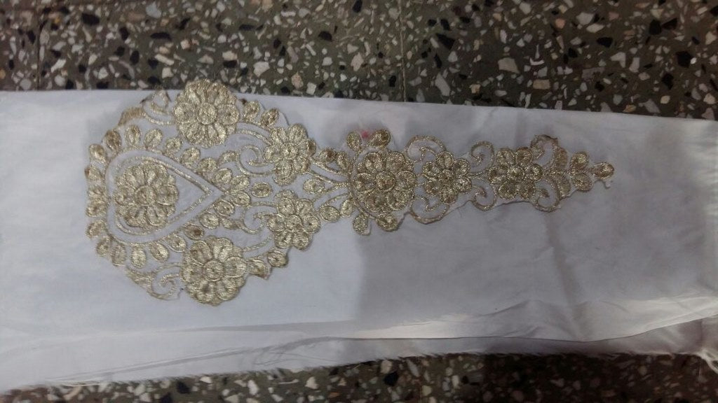 Stylist White Plain embroidered Party wear Anarkali Suit