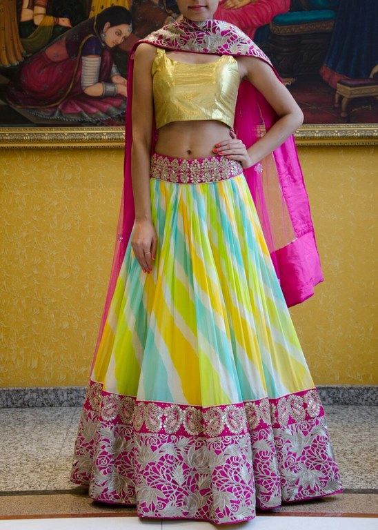 Stylist Yellow embroidered Ceremonial lehenga
