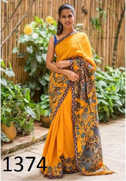 Stylist Yellow Printed Festival Saree
