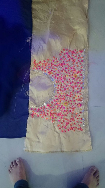 trendy designer saree with fancy blouse