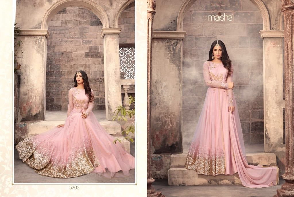 Trendy gorgeous peach wedding anarkali suit