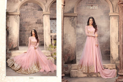 Trendy gorgeous peach wedding anarkali suit