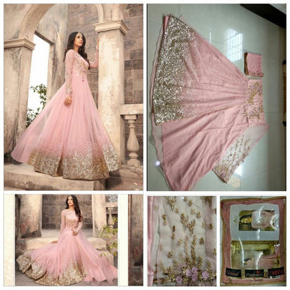 Trendy gorgeous peach wedding anarkali suit