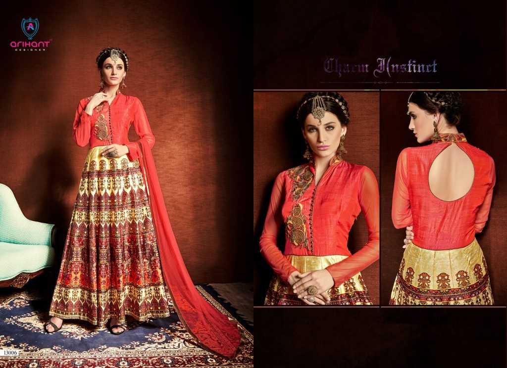 Trendy japan satin printed orange suit