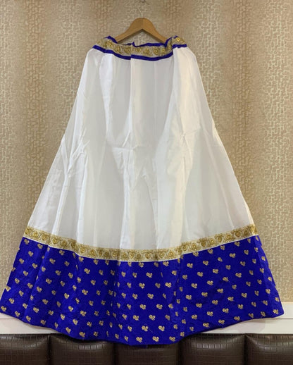 White and blue beautiful embroidered lehenga choli for ceremony