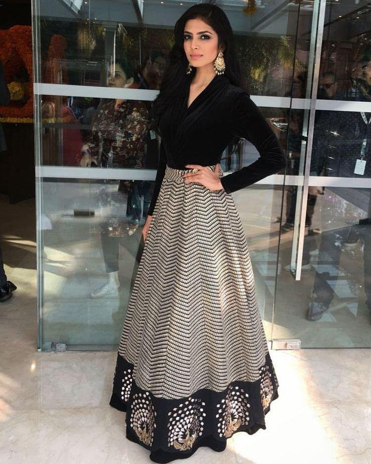 White banglory satin digital printed crop top lehenga skirt