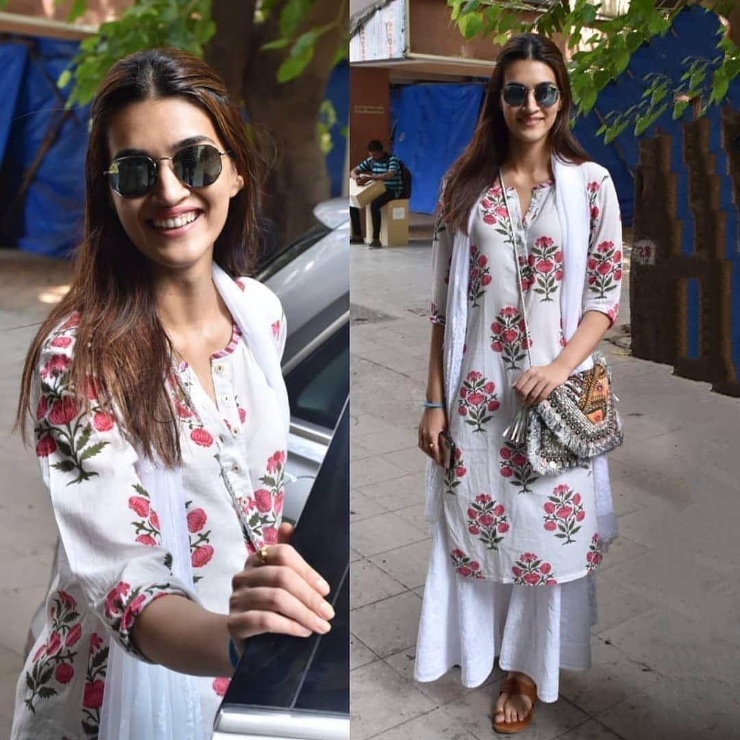 white crep printed stylist plazzo suit