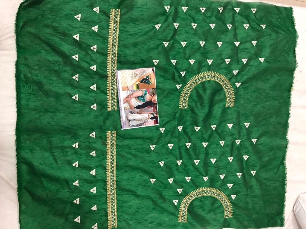 White georgette embroidered wedding saree