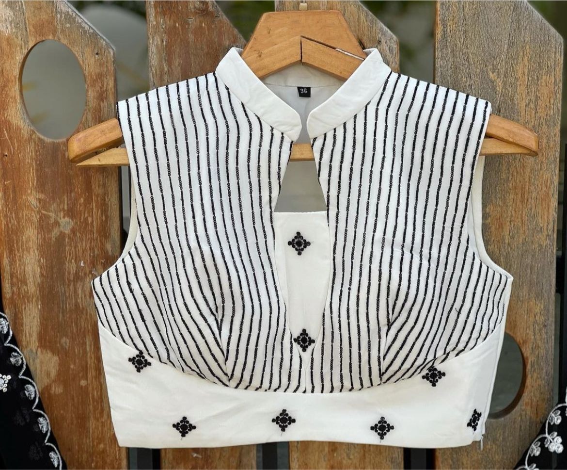 White georgette embroidery and sequence work lehenga choli