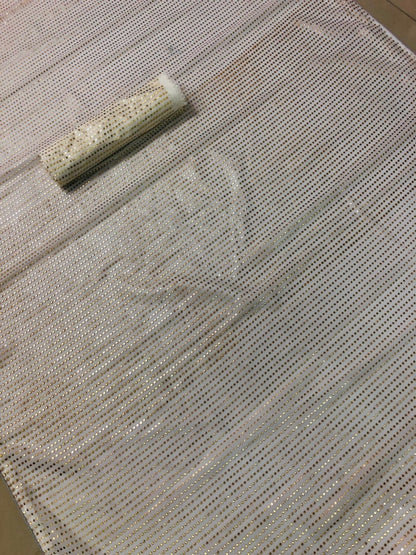 White georgette fancy sparkle material work designer saree