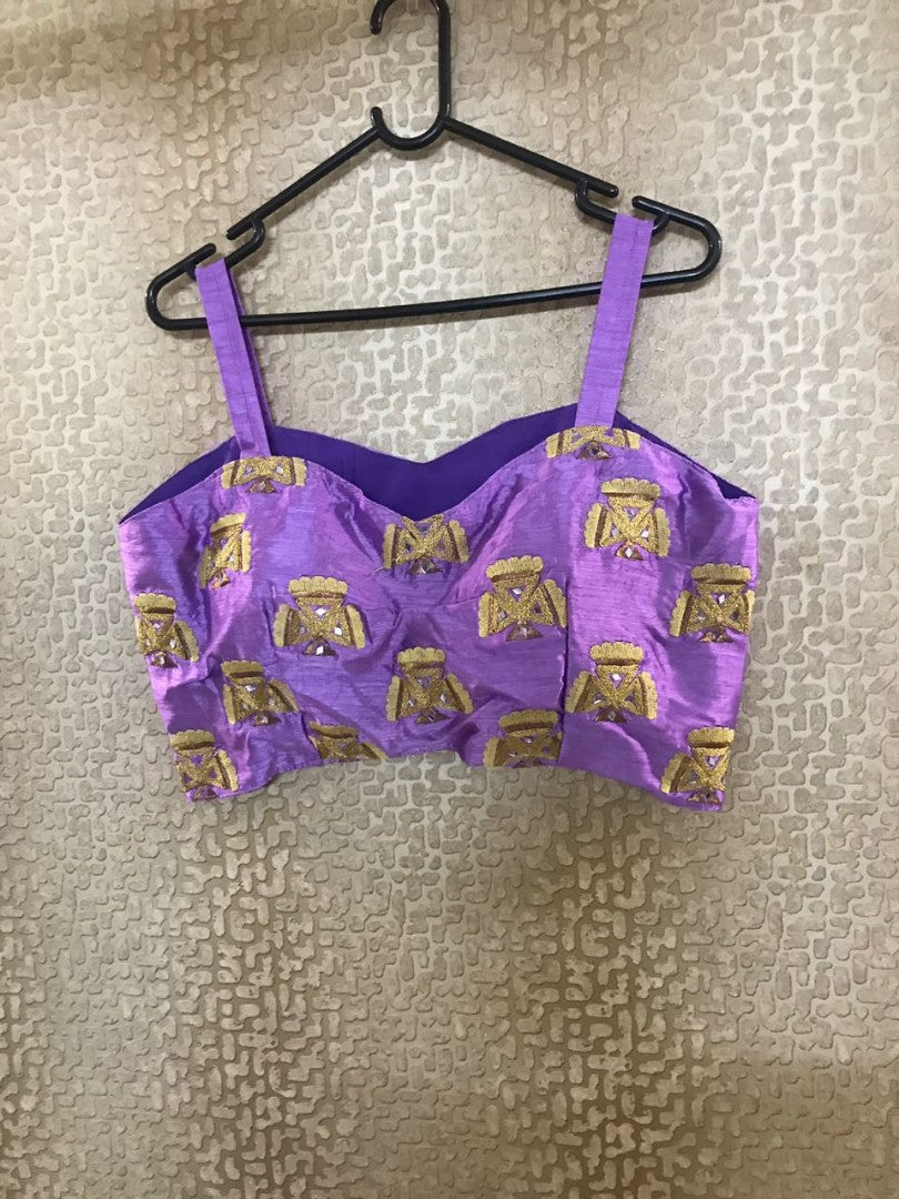 white georgette indo western plazzo suit with multidori and mirror work blouse