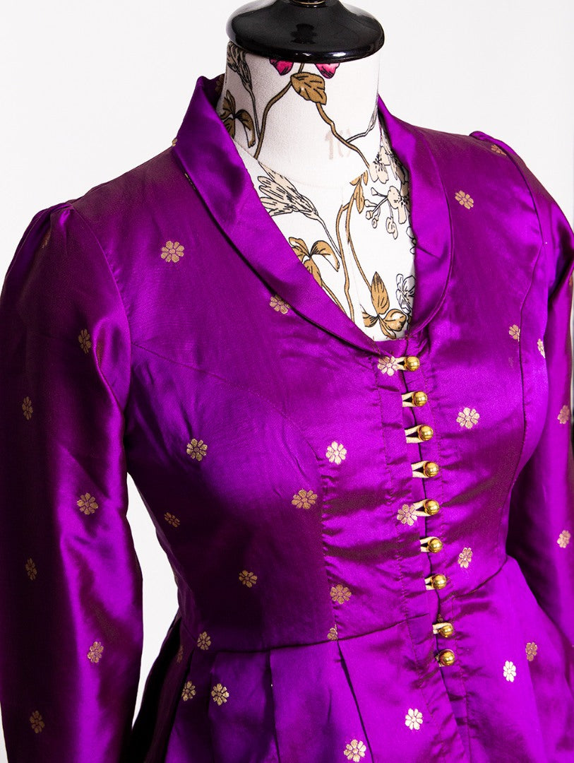 White georgette lucknowi work lehenga with long crop top