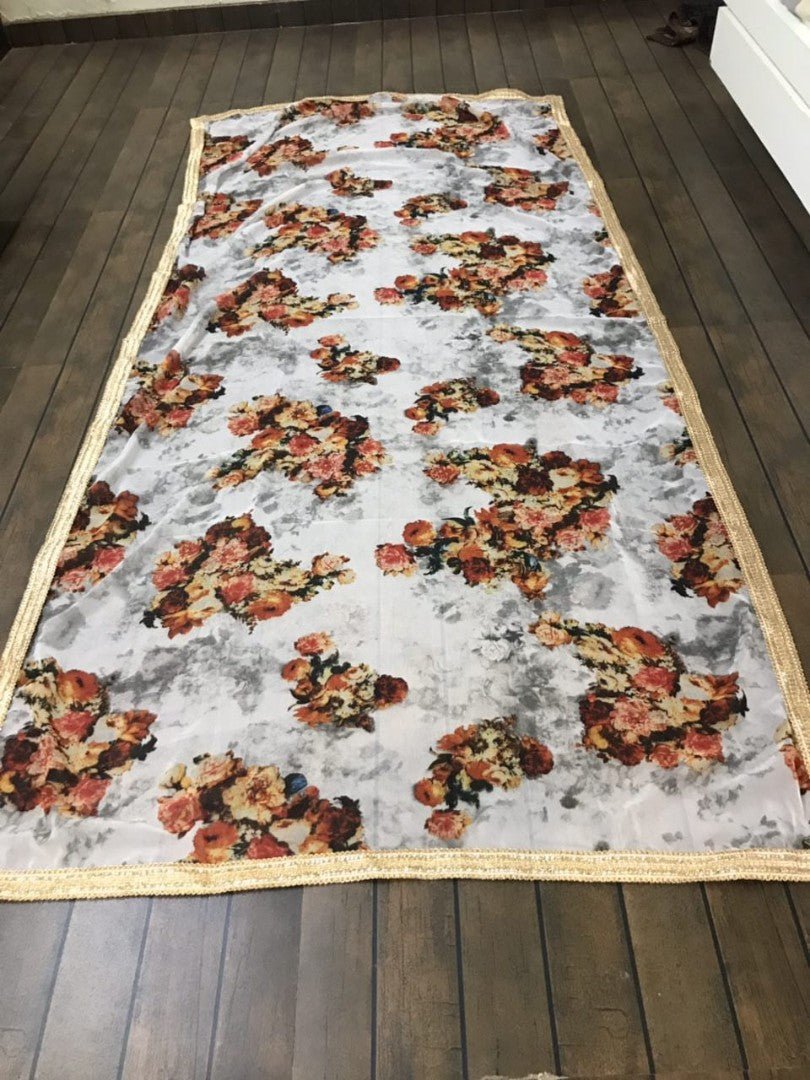 white indo wilk stylist patiyala suit with printed dupatta