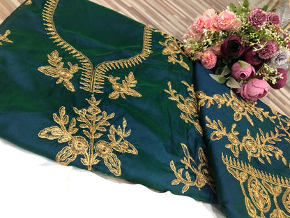 White italian silk embroidered wedding lehenga choli