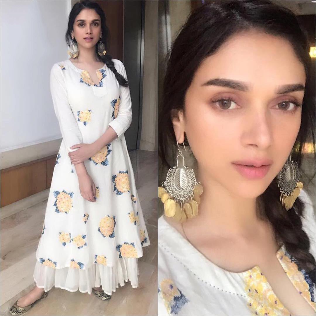 white maslin silk printed bollywood kurti