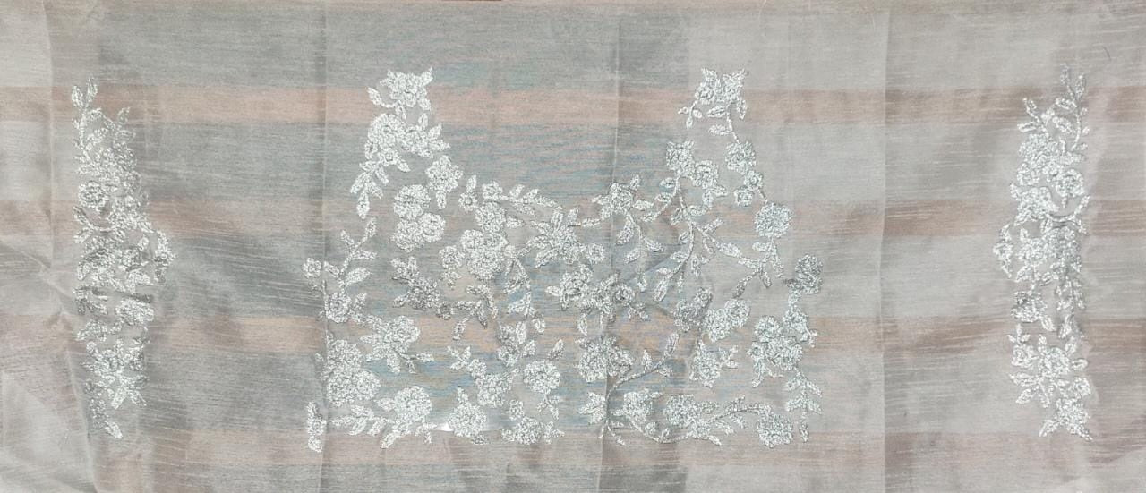 White organza silk digital floral printed lehenga choli