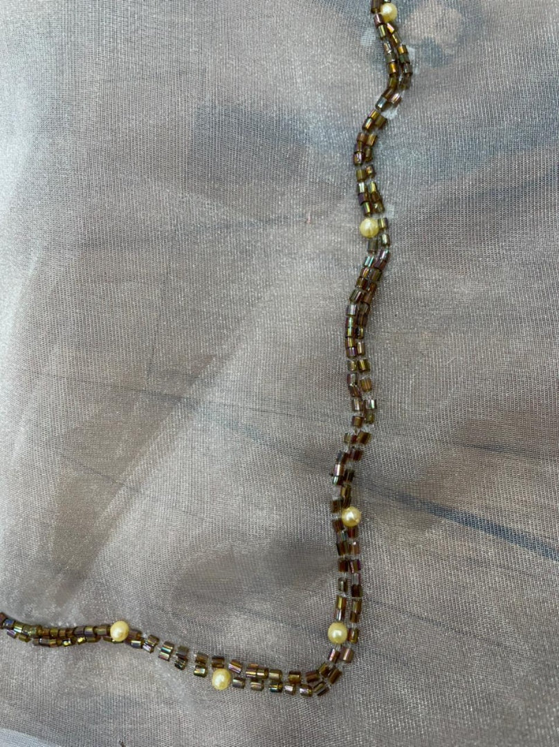 White organza silk handwork ceremonial wear saree