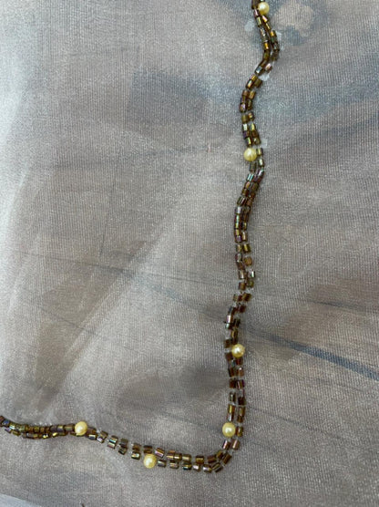 White organza silk handwork ceremonial wear saree