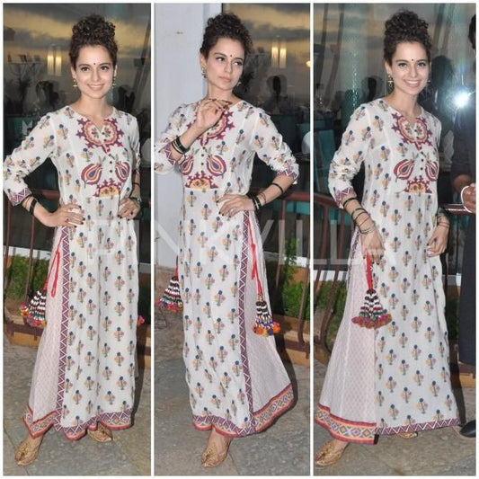 white printed crep bollywood plazzo salwar suit
