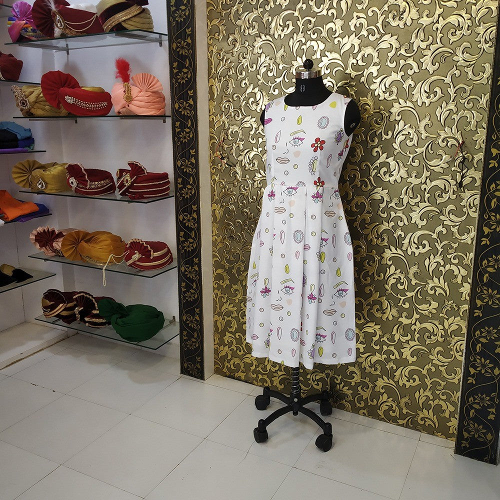 white printed kurti