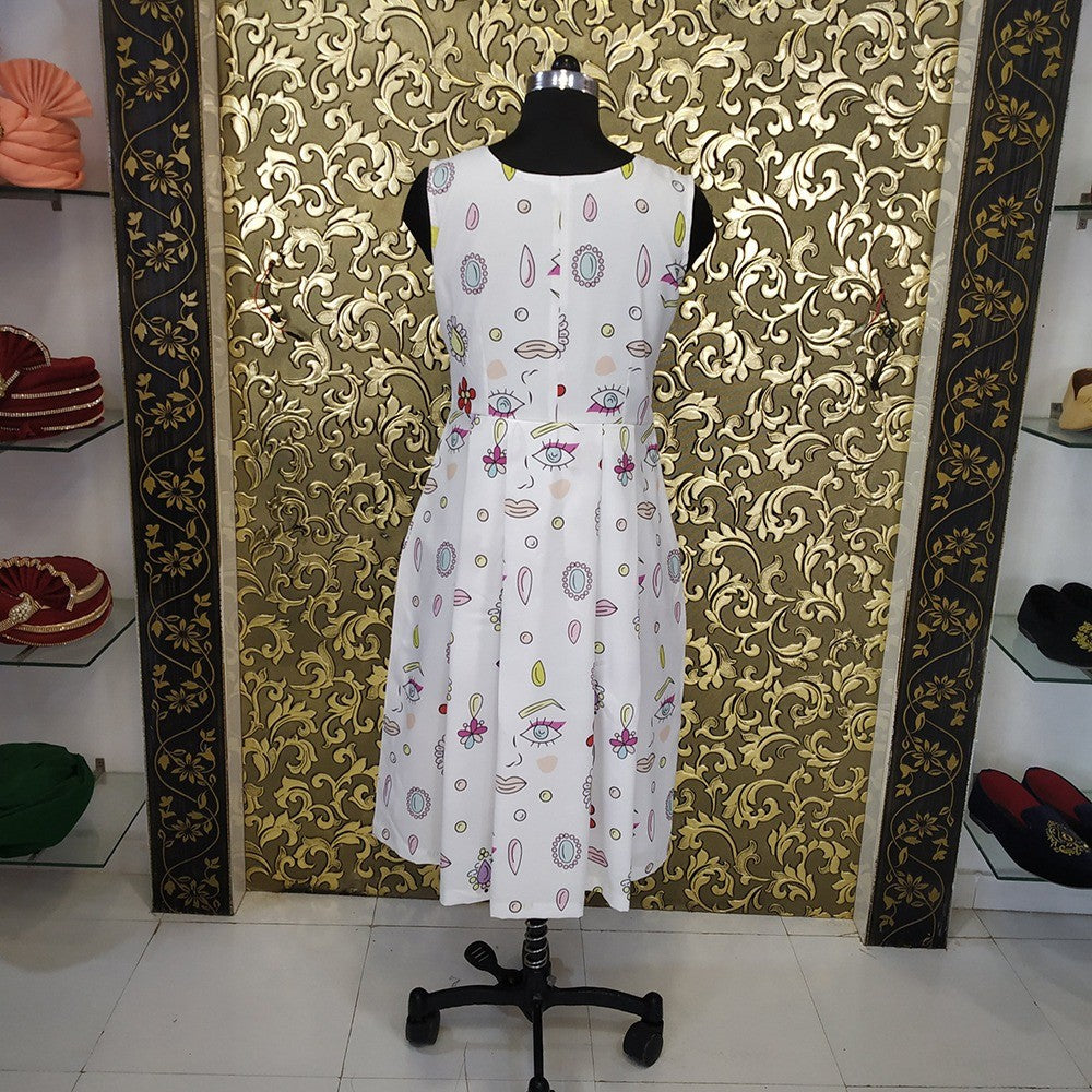 white printed kurti