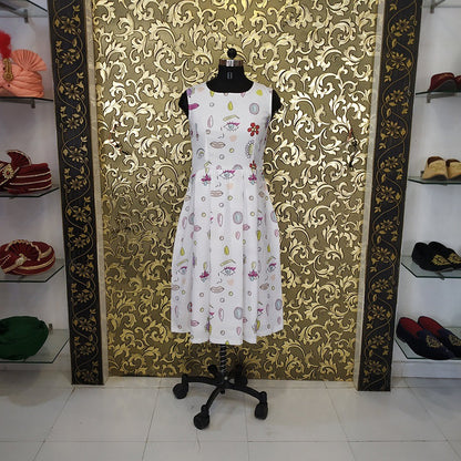 white printed kurti