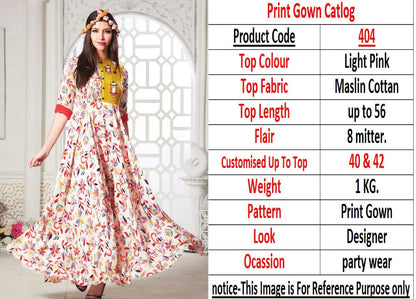 white printed maslin cotton long kurti