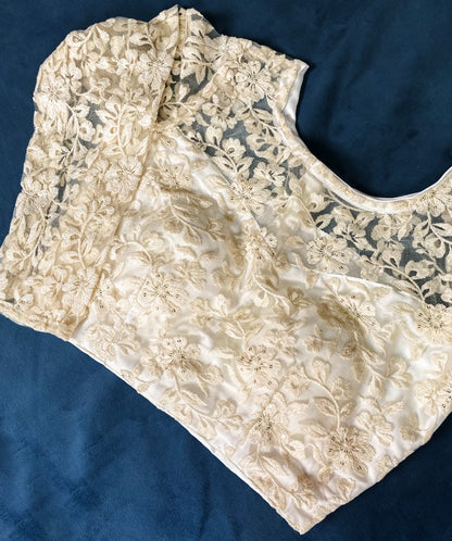 White satin crop top ceremonial lehenga