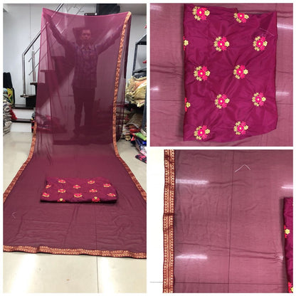 wine maroon georgette partywear saree