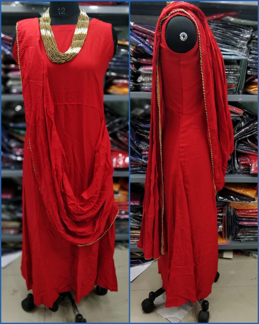 wine maroon heavy reyon stylist kurti
