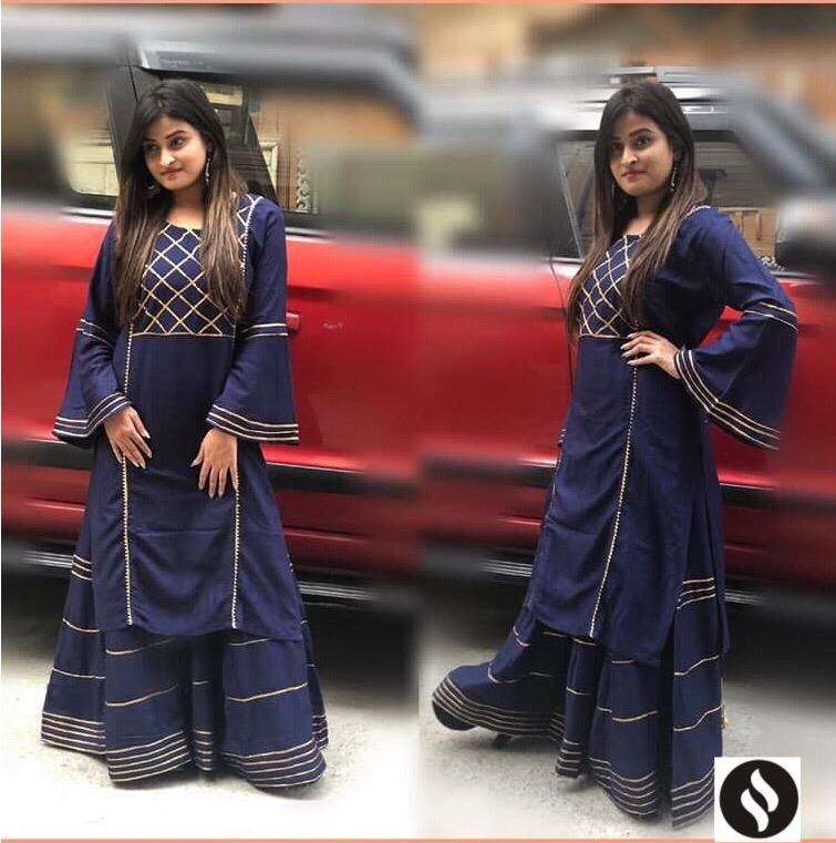 Wine maroon rayon cotton plazzo salwar suit