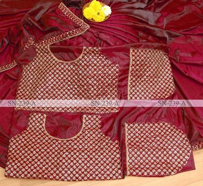 Wine two tone silk partywear saree