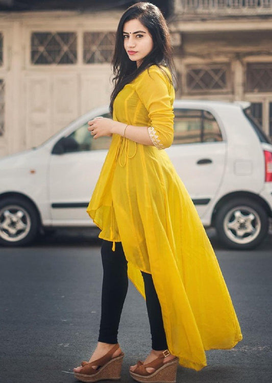 Yellow cotton kurti