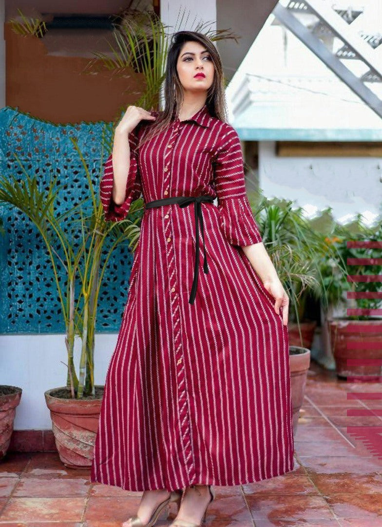 yellow cotton lining print kurti