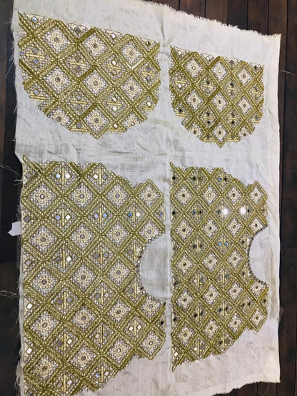 yellow georgette designer mirror work lehenga with heavy blouse