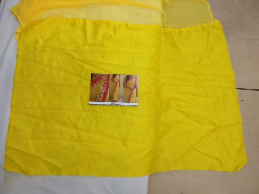 Yellow georgette embroidered partywear saree