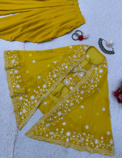 Yellow indowestern dhoti suit with jacket