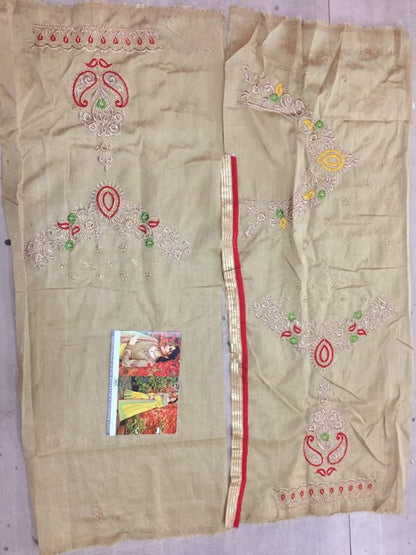 yellow slub silk designer embroidered wedding saree