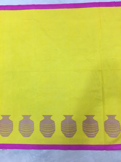 Yellow vivo silk printed bollywood style saree