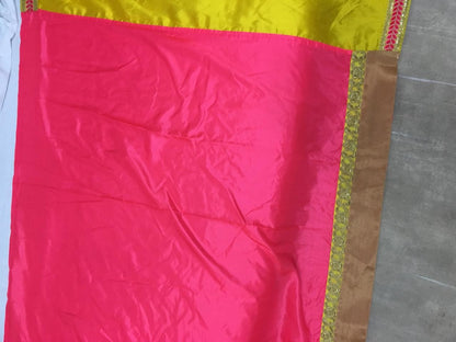 yellow zoya silk embroidered festival saree